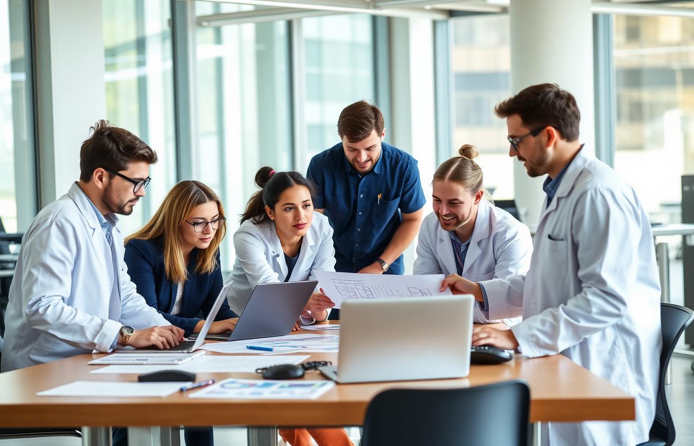 Equipe multidisciplinar em colaboração
